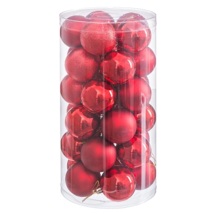 Bolas de Navidad Rojo Plástico Ø 6 cm (30 unidades)