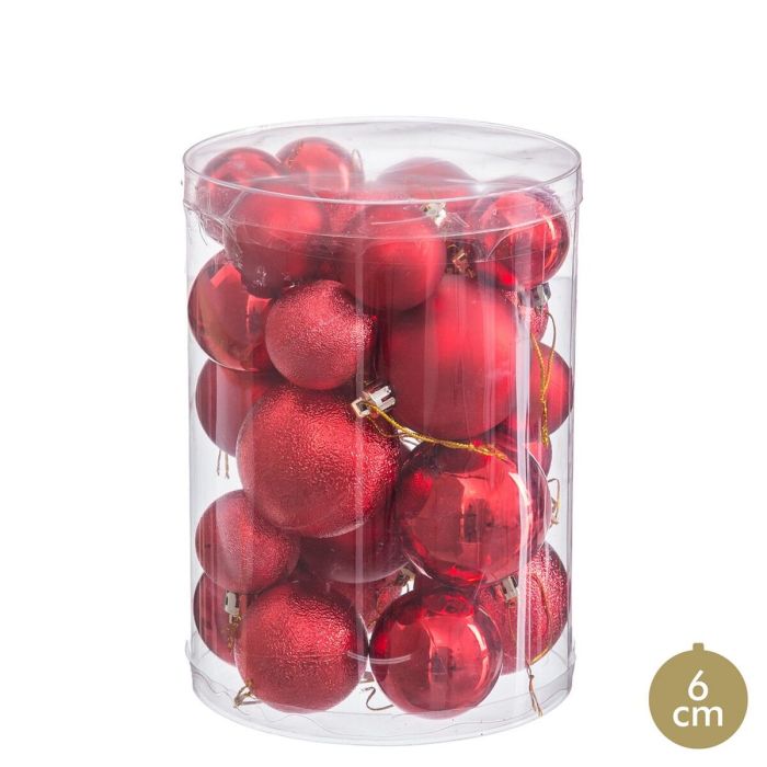 Bolas de Navidad Rojo Plástico (27 Unidades)