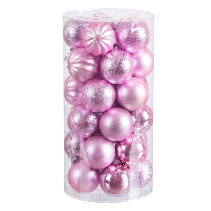 Bolas de Navidad Rosa Plástico Ø 6 cm (30 unidades) 1