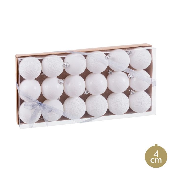 Bolas de Navidad Blanco Plástico Ø 4 cm (18 Unidades) 1