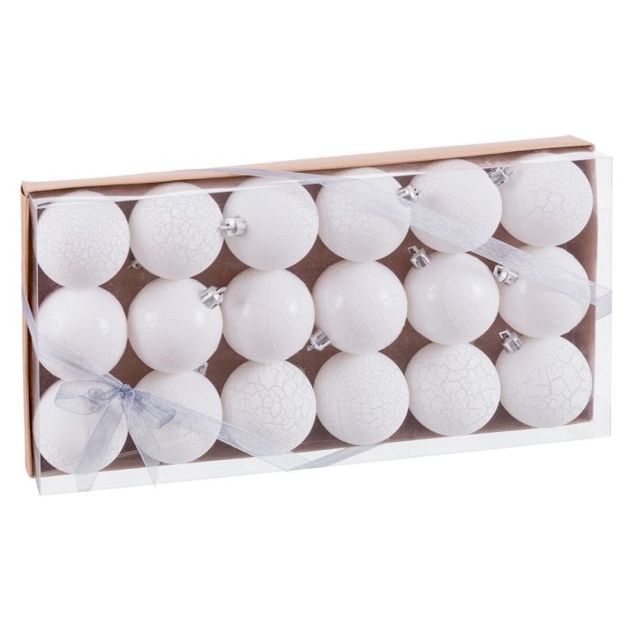 Bolas de Navidad Blanco Plástico Ø 6 cm (18 Unidades) 1