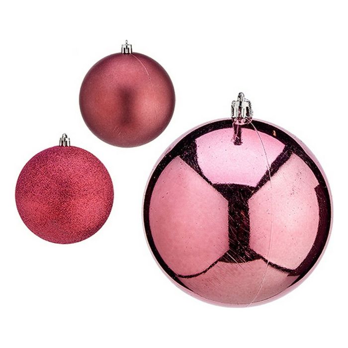 Bolas de Navidad Ø 10 cm 6 Unidades Rosa Plástico