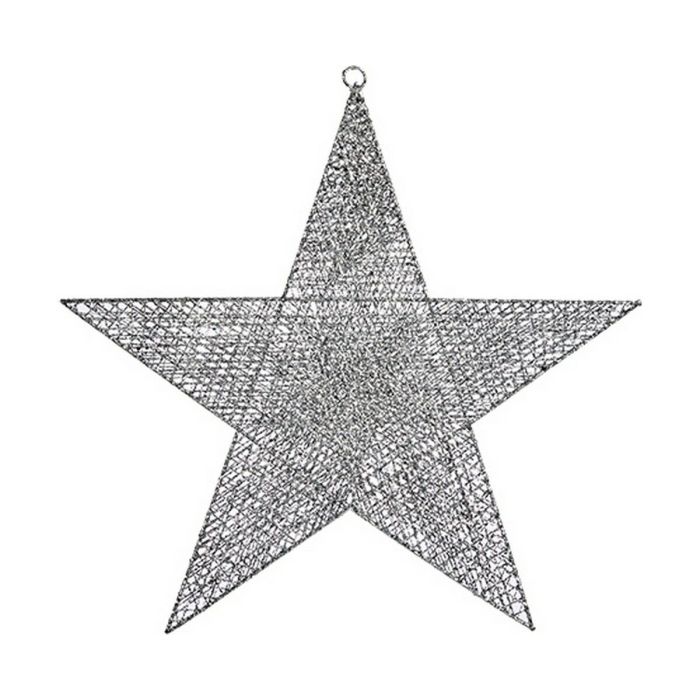 Adorno Navideño Plateado Estrella 50 x 51,5 x 0,5 cm Metal