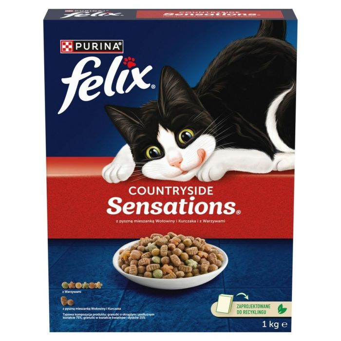 Comida para gato Purina Felix Countryside Sensations Carne de vacuno 1 kg Comida para gato Purina Felix Countryside Sensations Carne de vacuno 1 kg