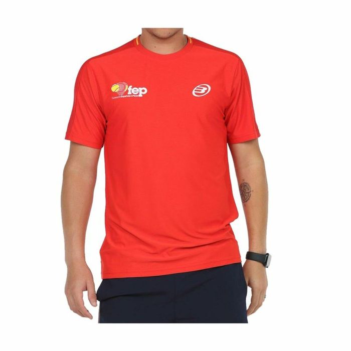 Camiseta de Manga Corta Hombre Bullpadel Exudo Rojo