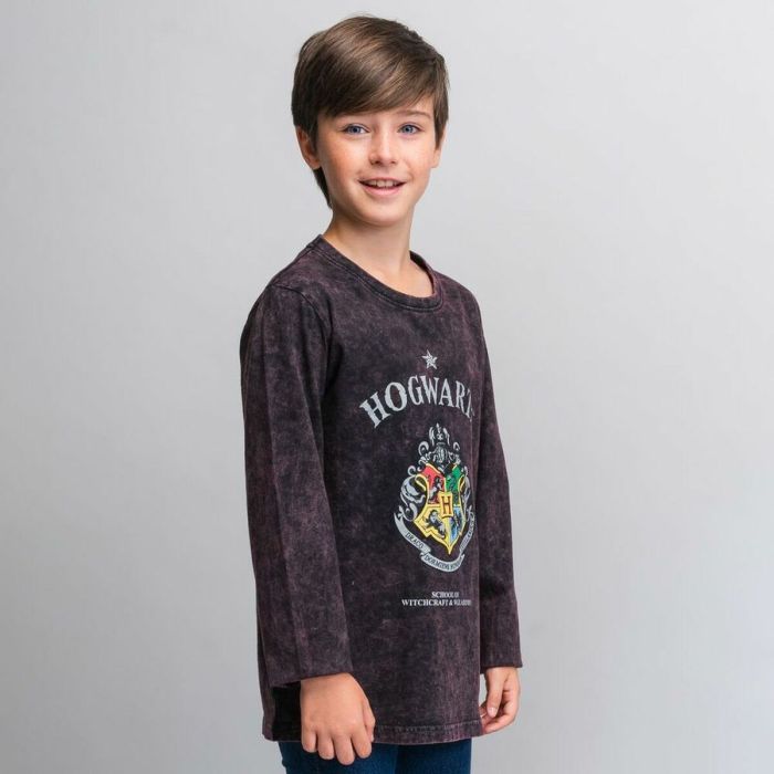 Camiseta de Manga Larga Infantil Harry Potter Gris Gris oscuro 3