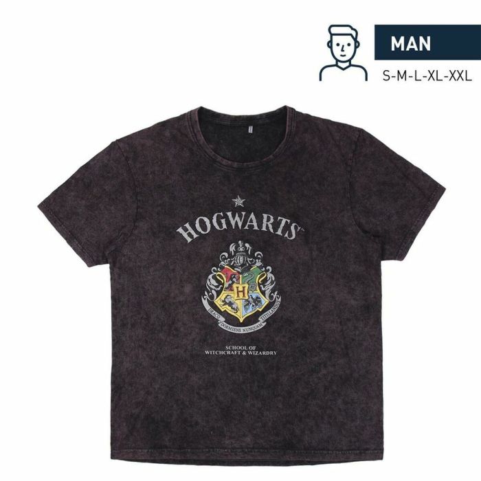 Camiseta de Manga Corta Hombre Harry Potter Gris Gris oscuro 1