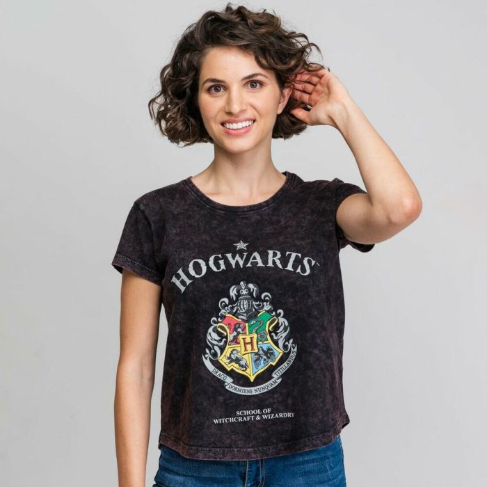Camiseta de Manga Corta Mujer Harry Potter Gris Gris oscuro 2
