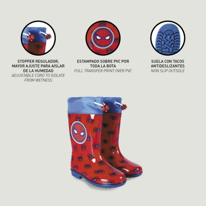 Botas de Agua Infantiles Spiderman Rojo 3