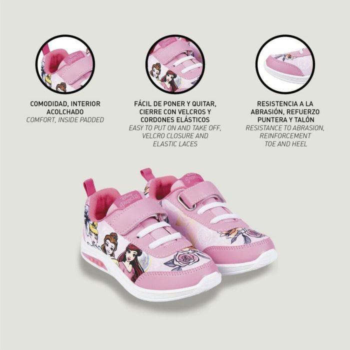 Zapatillas Deportivas con LED Princesses Disney Rosa 4