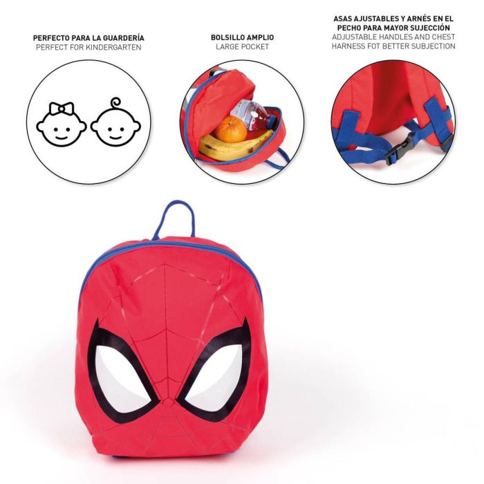 Mochila Infantil Spider-Man Rojo 9 x 20 x 25 cm 2