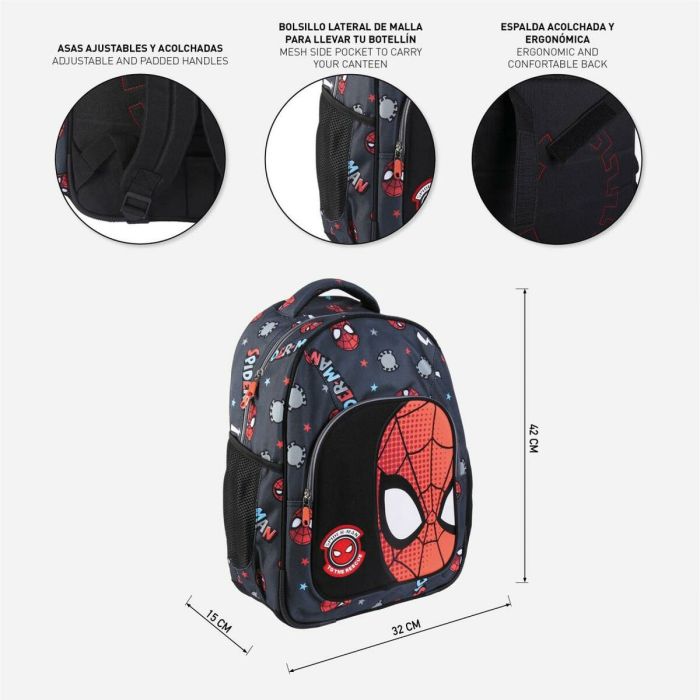 Mochila Escolar Spider-Man Negro 32 x 15 x 42 cm 6
