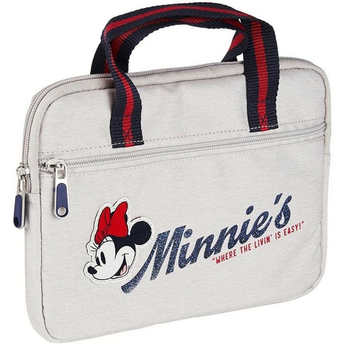 Maletín para Portátil Minnie Mouse Gris claro (18 x 2 x 25 cm)