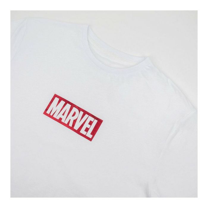 Camiseta de Manga Corta Hombre Marvel Blanco Adultos 3