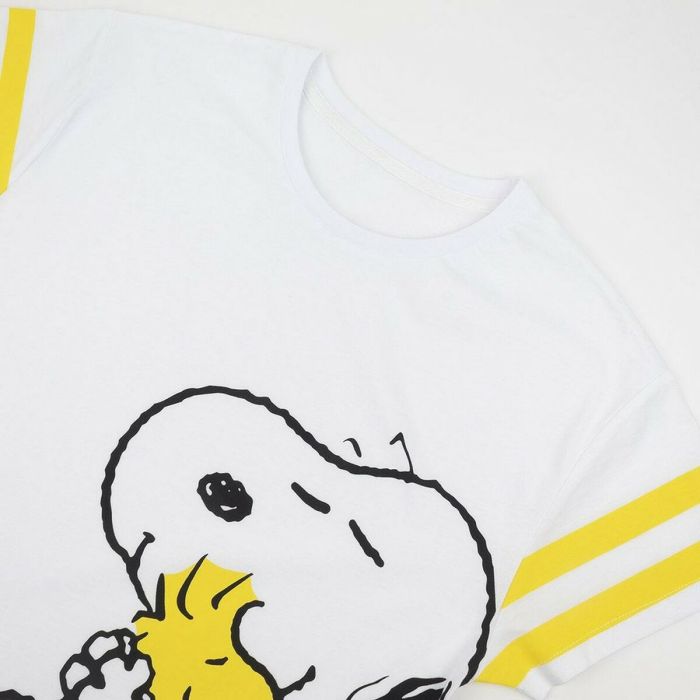 Camiseta de Manga Corta Mujer Snoopy Blanco 4