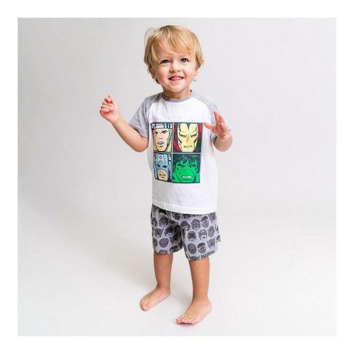 Pijama de Verano Marvel Gris 6 Pijama de Verano Marvel Gris 6