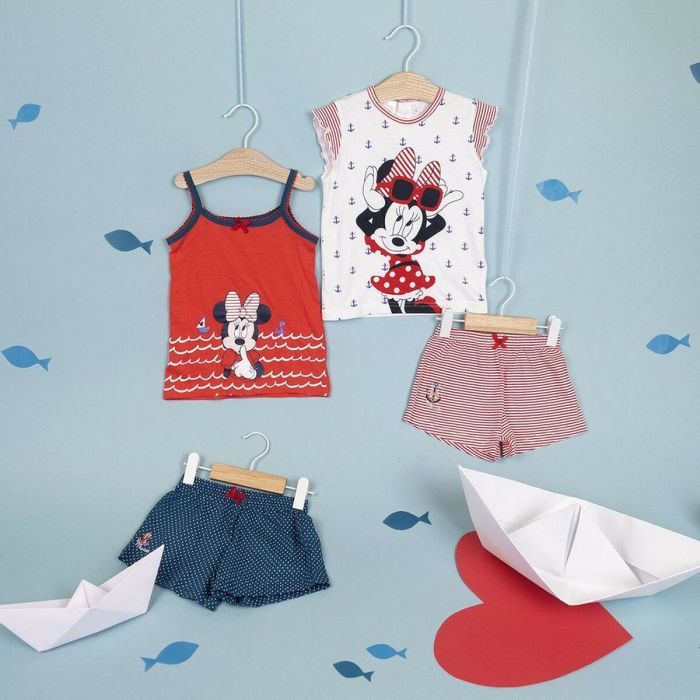 Pijama de Verano Minnie Mouse Blanco Rojo 6