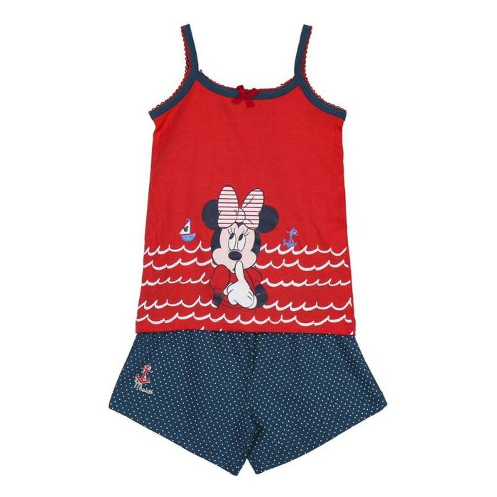 Pijama de Verano Minnie Mouse Azul marino Rojo