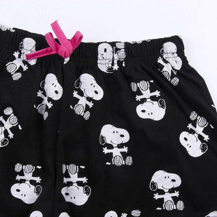 Pijama de Verano Snoopy Blanco Mujer Negro 5
