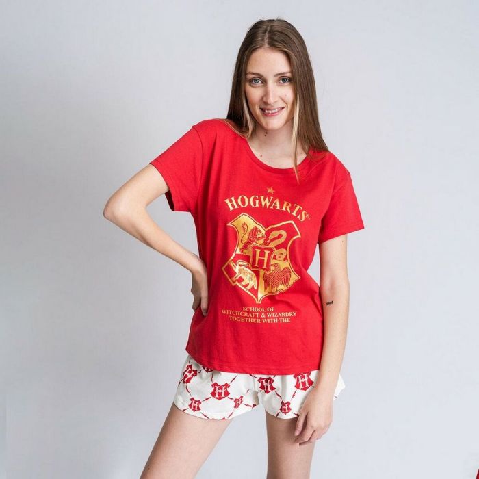 Pijama de Verano Harry Potter Mujer Rojo Oscuro Rojo 2