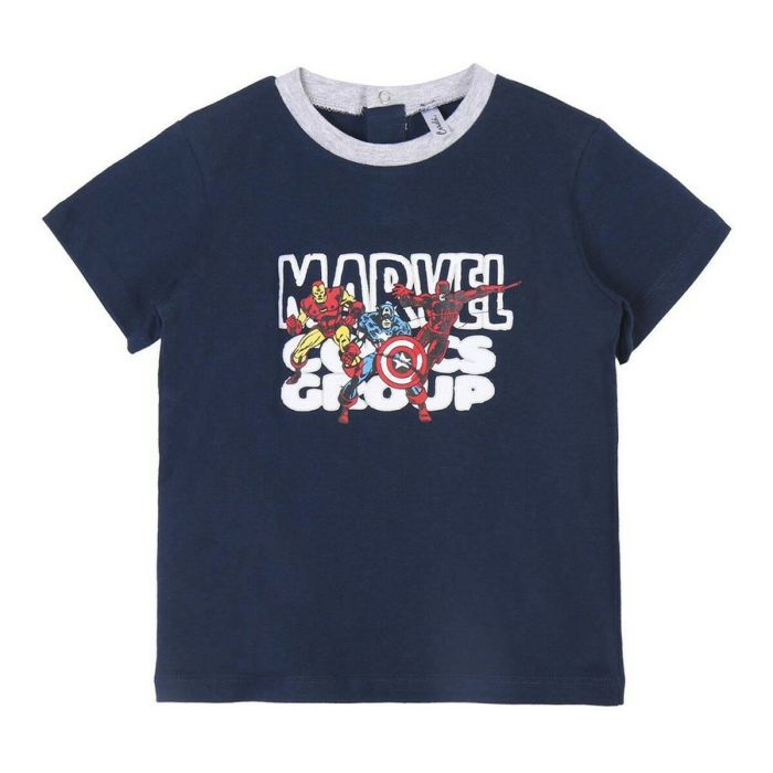 Camiseta de Manga Corta Infantil Marvel Gris 2 Unidades 2