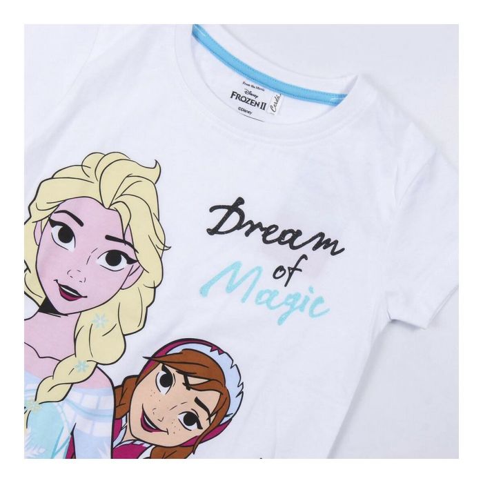 Camiseta de Manga Corta Infantil Frozen Blanco 5