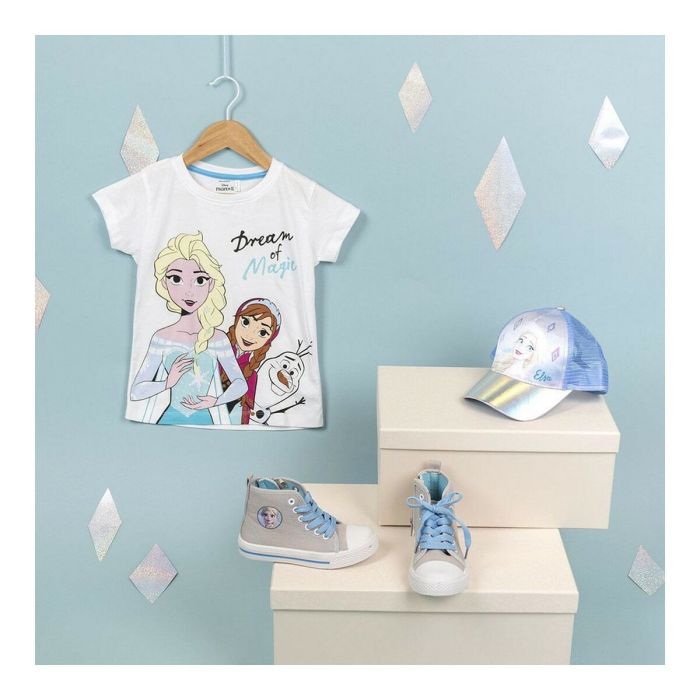 Camiseta de Manga Corta Infantil Frozen Blanco 1