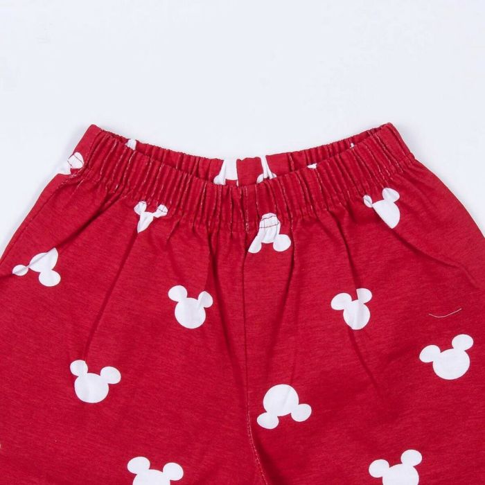 Pijama de Verano Mickey Mouse Rojo Gris 4