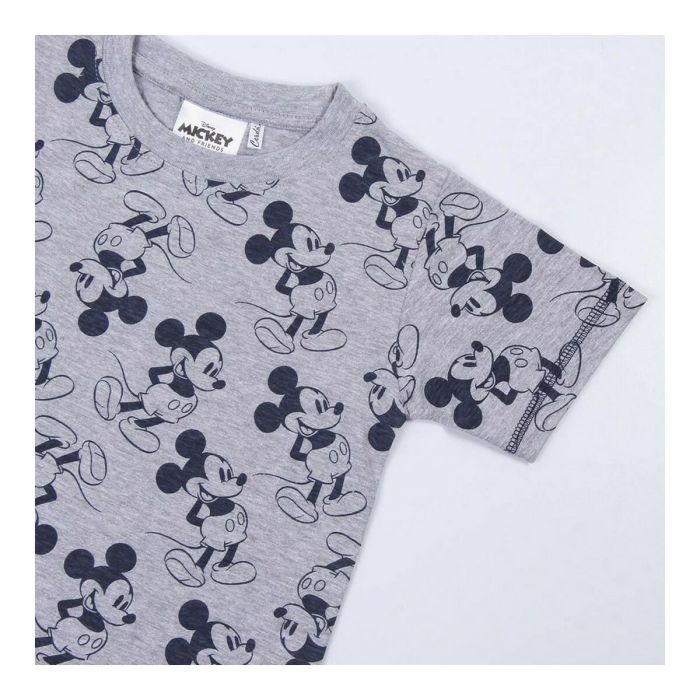Camiseta de Manga Corta Infantil Mickey Mouse Gris 1