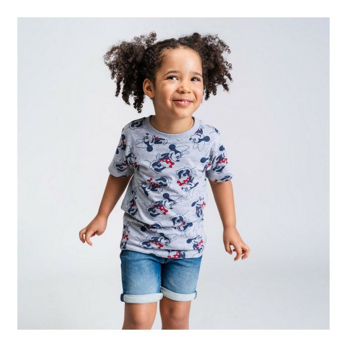 Camiseta de Manga Corta Infantil Minnie Mouse Gris 5