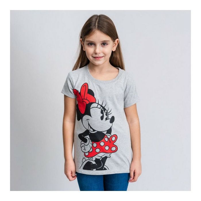 Camiseta de Manga Corta Infantil Minnie Mouse Gris 3