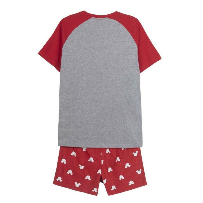 Pijama de Verano Mickey Mouse Rojo (Adultos) Hombre Gris 6