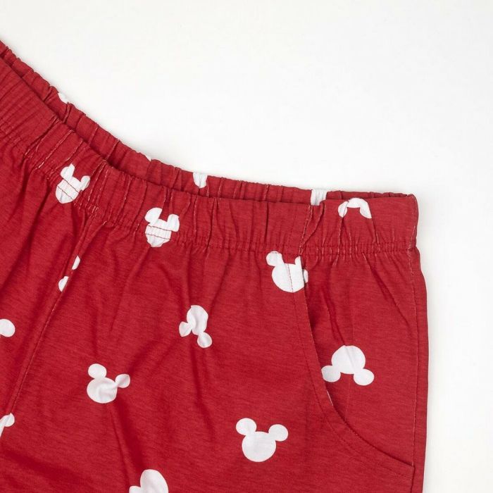 Pijama de Verano Mickey Mouse Rojo (Adultos) Hombre Gris 2
