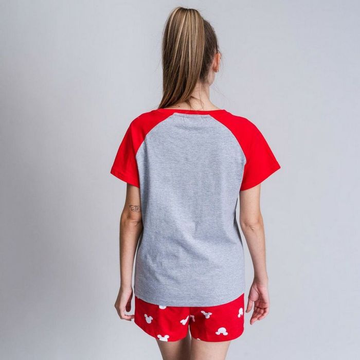 Pijama de Verano Minnie Mouse Rojo Mujer Gris 6