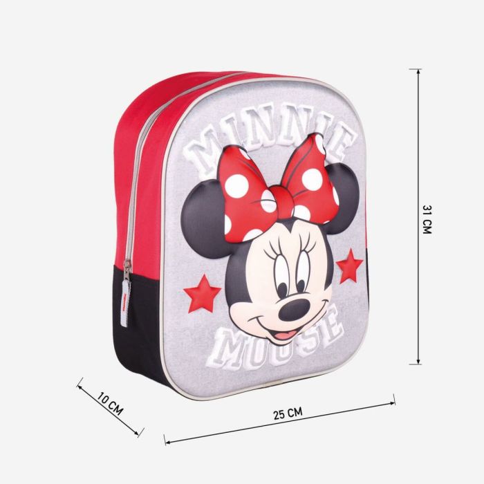 Mochila Escolar Minnie Mouse Rojo (25 x 31 x 10 cm) 4