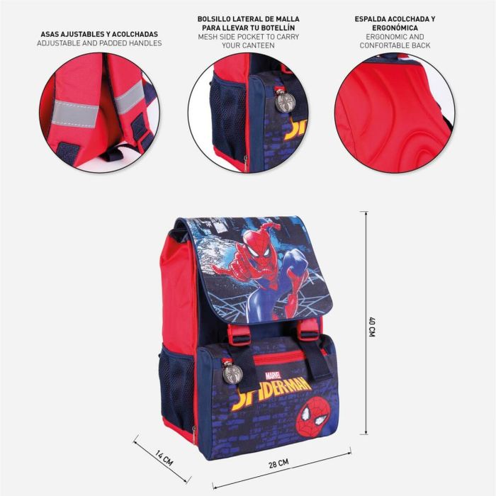 Mochila Escolar Spider-Man Rojo 28 x 40 x 14 cm 8 Mochila Escolar Spider-Man Rojo 28 x 40 x 14 cm 8