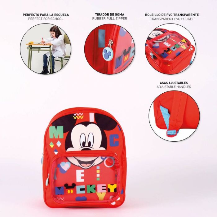 Mochila Escolar Mickey Mouse Rojo (25 x 30 x 12 cm) 7