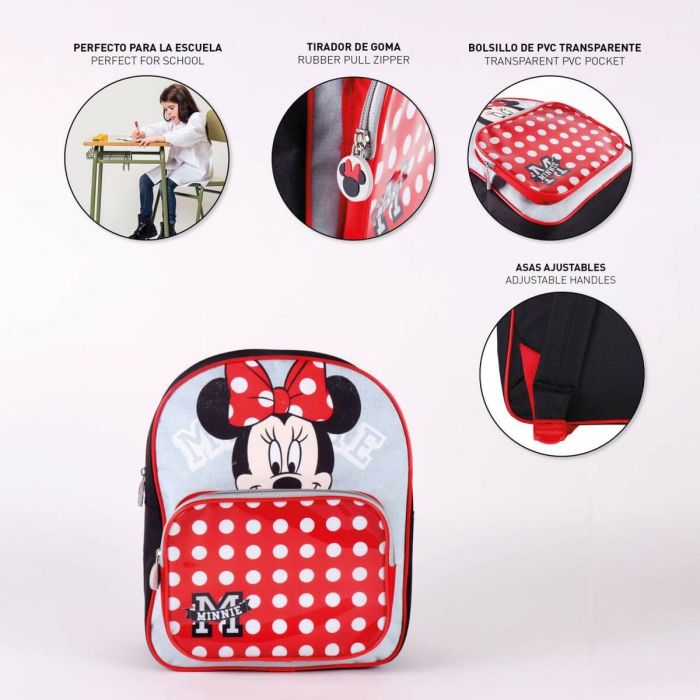 Mochila Escolar Minnie Mouse Rojo (25 x 30 x 12 cm) 7