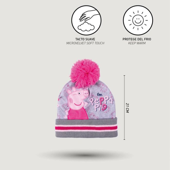 Gorro y Guantes Peppa Pig Gris (Talla única) 3 Gorro y Guantes Peppa Pig Gris (Talla única) 3