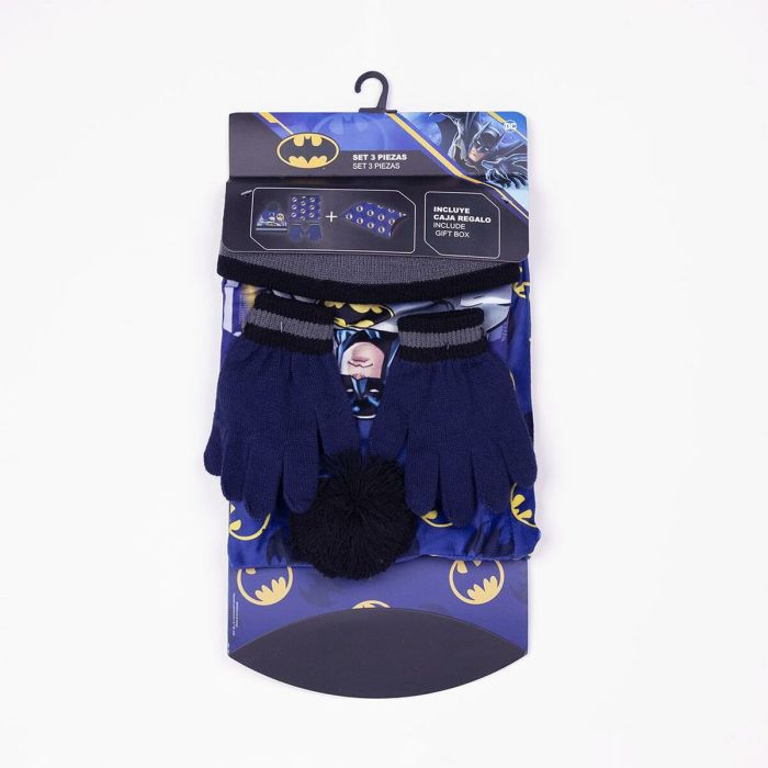 Gorro Guantes y Braga de Cuello Batman Azul oscuro Bixoto