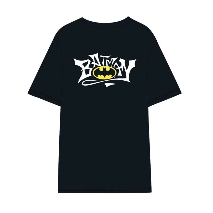 Camiseta de Manga Corta Hombre Batman Negro Unisex adultos 4