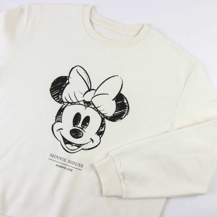 Sudadera sin Capucha Mujer Minnie Mouse Beige 4