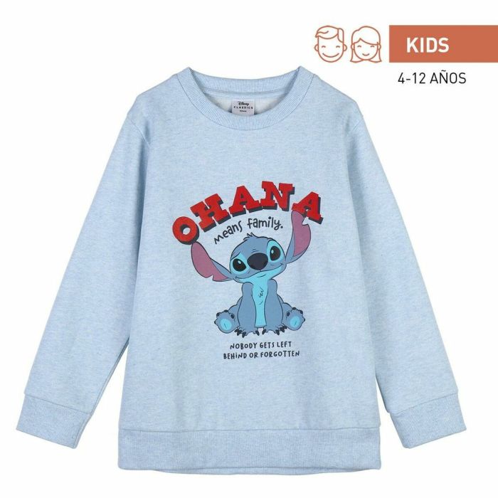 Sudadera sin Capucha Unisex Stitch Azul claro 3