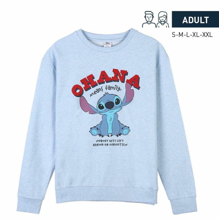 Sudadera sin Capucha Unisex Stitch Azul claro 4