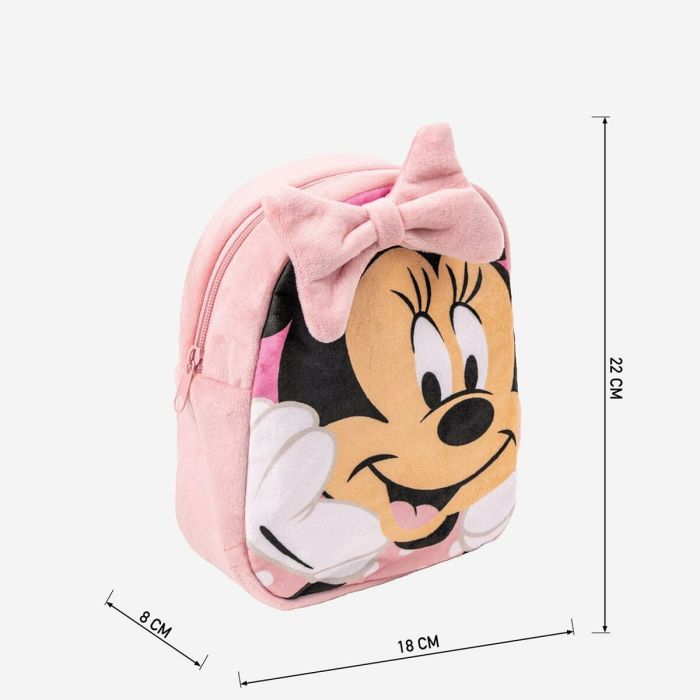 Mochila Escolar Minnie Mouse Rosa 18 x 22 x 8 cm 2