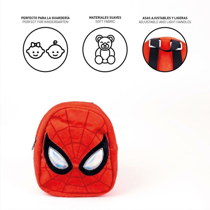 Mochila Escolar Spider-Man Rojo 18 x 22 x 8 cm 2