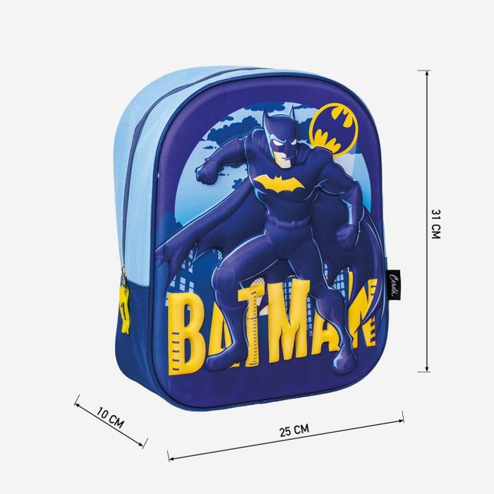 Mochila Escolar 3D Batman Azul 25 x 31 x 10 cm 5