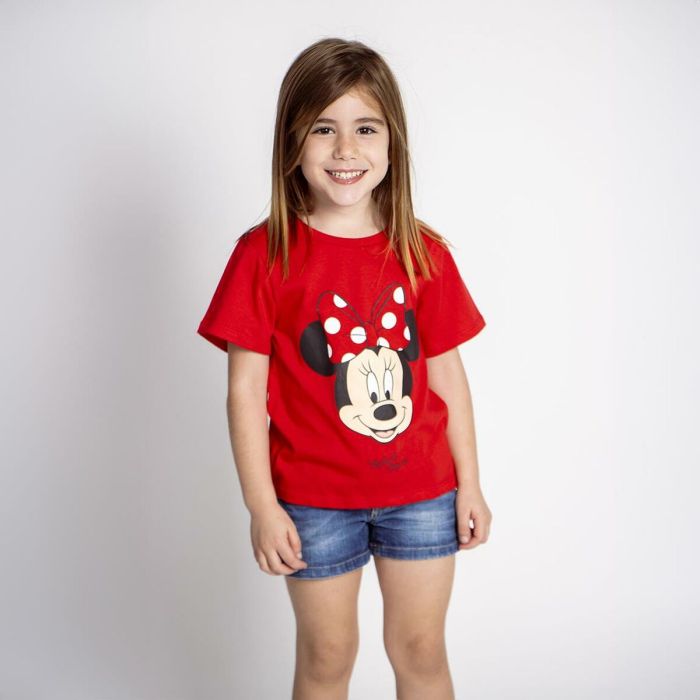 Camiseta de Manga Corta Infantil Minnie Mouse Rojo 3