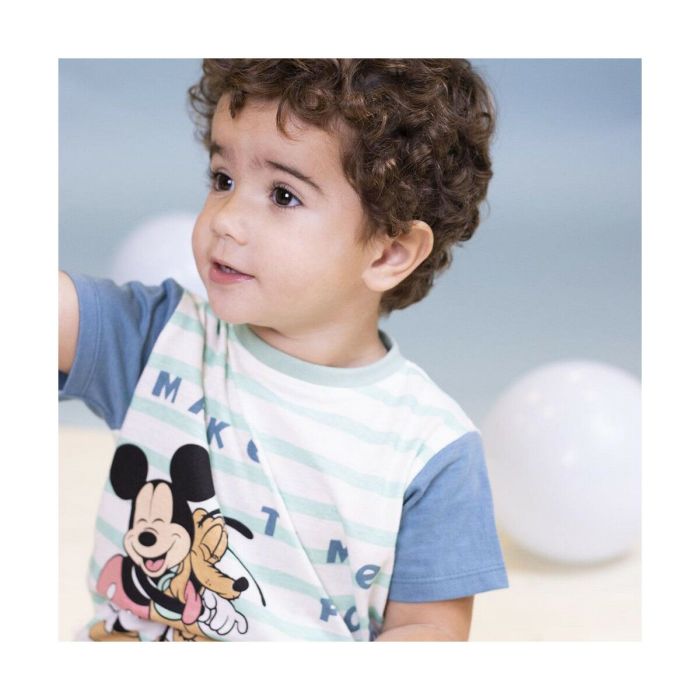 Camiseta de Manga Corta Mickey Mouse Multicolor Infantil 5