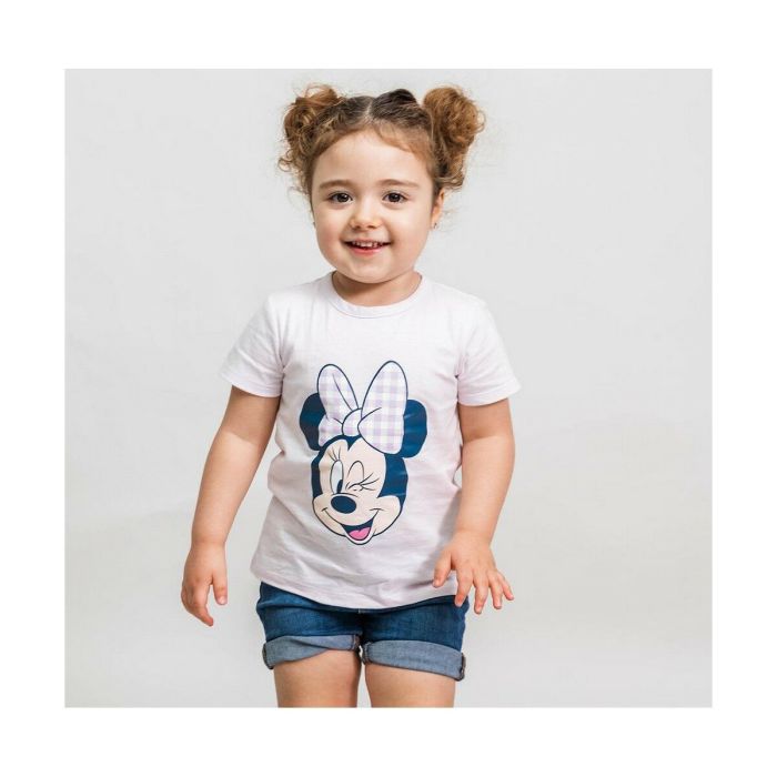 Camiseta de Manga Corta Infantil Minnie Mouse Morado 5